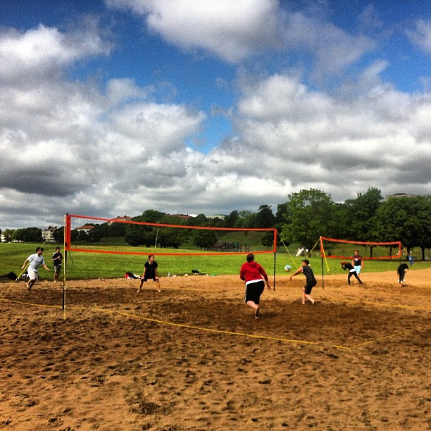 Beach volleyball session